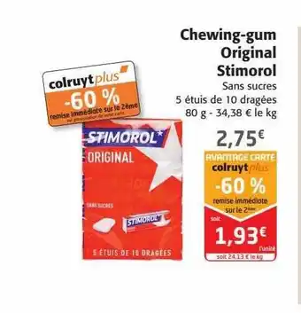 Colruyt Chewing-gum original stimorol offre