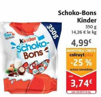 Colruyt Schoko-bons kinder offre