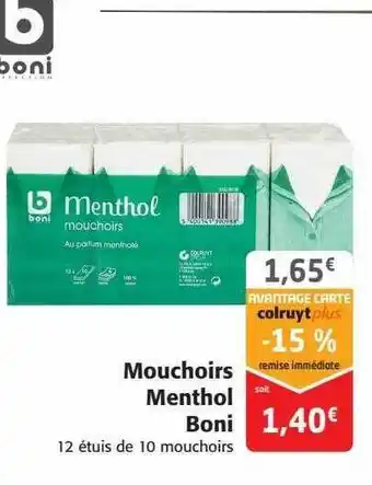 Mouchoir menthol boni