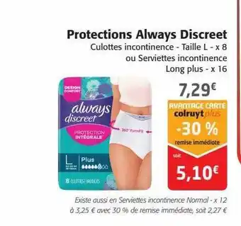 Colruyt Protections always discreet offre