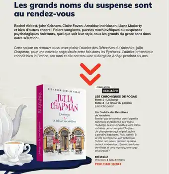 France Loisirs Vacances Les chroniques de fogas tome 1 - l'auberge, tome 2 - le retour du parisien - julia chapman offre