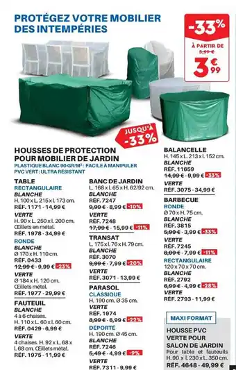Shopix Housses de protection pour mobilier de jardin offre