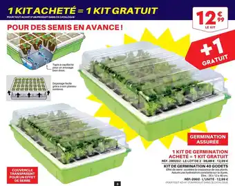 1 kit de germination acheté = 1 kit gratuit
