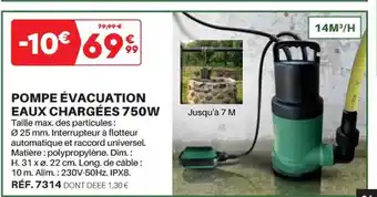 Shopix Pompe évacuation eaux chargées 750w offre