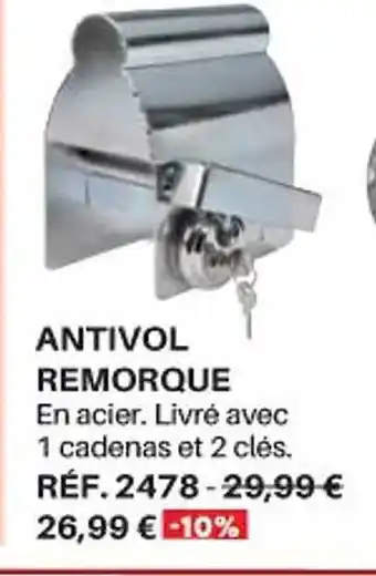 Shopix Antivol remorque offre
