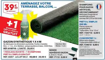 Shopix Gazon synthétique 1 x 4 m, bande adhésive gazon offre