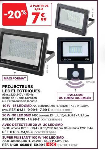 Shopix Projecteurs led électriques offre