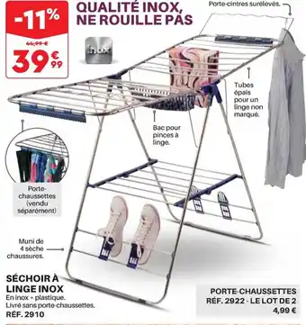 Shopix Séchoir à linge inox, porte-chaussettes offre