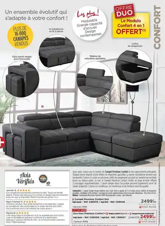 Canapé premium confort gris