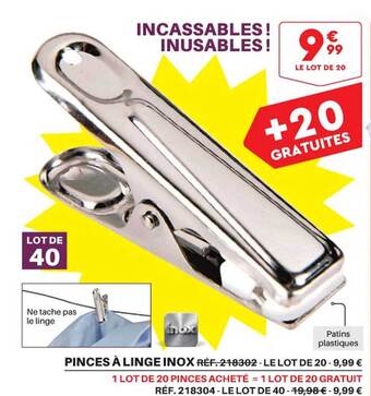 Shopix Pinces à linge inox offre