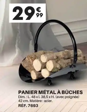 Shopix Panier métal à bûches offre
