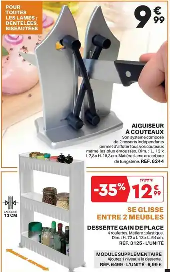 Shopix Aiguiseur à couteaux, desserte gain de place offre