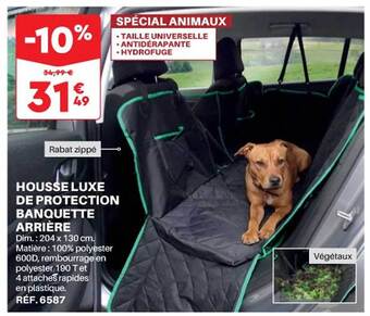 Shopix Housse luxe de protection banquette arrière offre