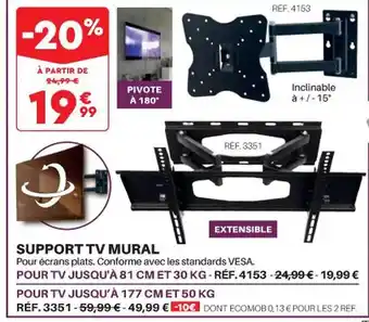 Support tv mural