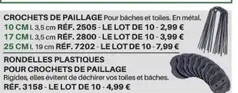 Shopix Crochets de paillage, rondelles plastiques pour crochets de paillage offre