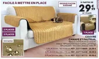 Shopix Couvre canapé et fauteuil offre