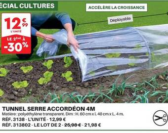 Shopix Tunnel serre accordéon 4 m offre