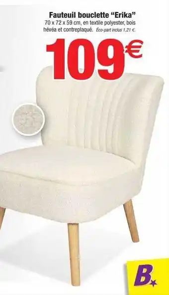 Bazarland Fauteuil bouclette offre