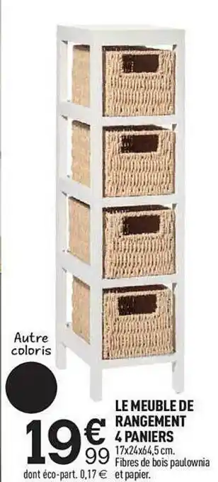 Centrakor Le meuble de rangement 4 paniers offre