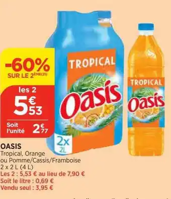 Bi1 Oasis -60% sur le 2ème offre