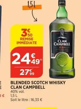 Bi1 Blended scotch whisky clan campbell offre