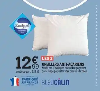 Centrakor Oreillers anti-acariens bleu câlin offre