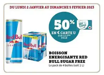 Hyper U Boisson énergisante red bull sugar free offre