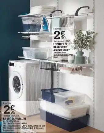 Centrakor Le panier de rangement à suspendre, la boîte crystaline offre
