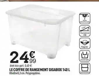 Centrakor Le coffre de rangement gigabox 140l offre