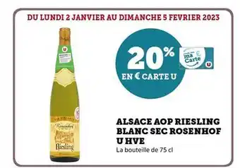 Hyper U Alsace aop riesling blanc sec rosenhof u hve offre