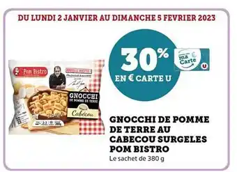 Gnocchi de pomme de terre au cabécou surgelés pom bistro
