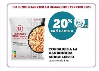 Hyper U Torsades à la carbonara surgelées u offre