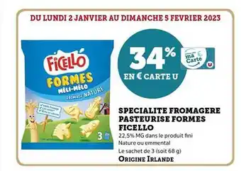 Spécialité fromagère pasteurisé formes ficello