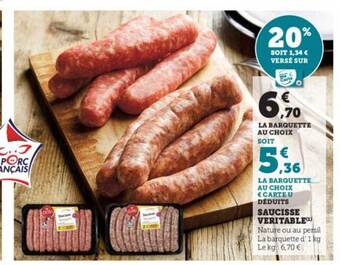Hyper U Saucisse véritable offre