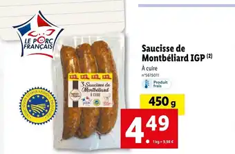 Lidl Saucisse De Montbeliard IGP offre