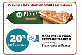 Hyper U Maxi pâte à pizza rectangulaire u offre