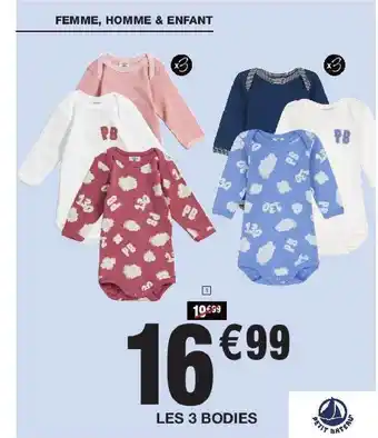 Migros Les 3 bodies petit bateau offre