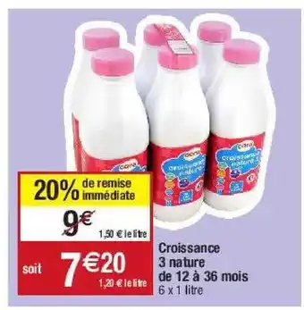 Migros Croissance 3 nature de 12 à 36 mois cora offre