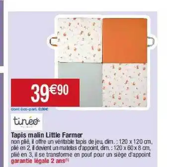 Migros Tapis malin little farmer tinéo offre