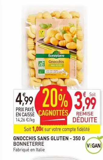 naturéO Gnocchis san gluten bonneterre offre