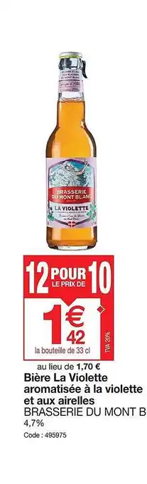 Promocash Bière la violette aromatisée à la violette et aux airelles brasserie du mont b offre
