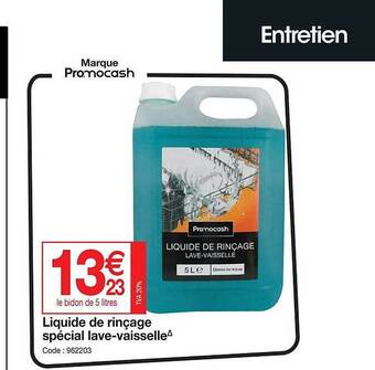 Promocash Liquide de rinçage spécial lave-vaisselle offre