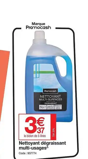 Promocash Nettoyant dégraissant multi-usages offre