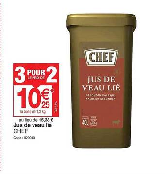 Promocash Jus de veau lié chef offre