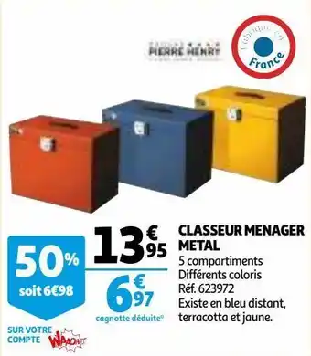 Auchan Classeur menager metal offre