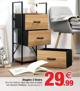 Bazarland Etagère 3 tiroirs offre
