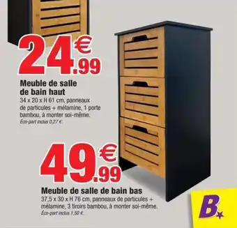 Bazarland Meuble de salle de bain bas offre
