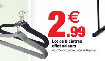 Bazarland Lot de 8 cintres effet velours offre