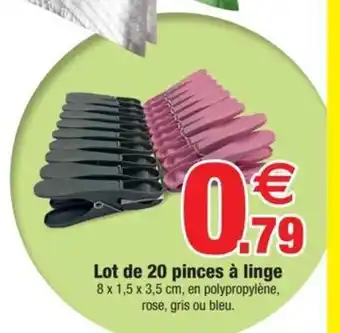 Bazarland Lot de 20 pinces à linge offre