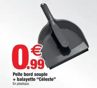 Bazarland Pelle bord souple + balayette "céleste" offre